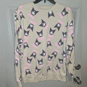 Kuromi by San Rio Bioworld Crewneck Sweatshirt Allover Printed Graphic Women's S